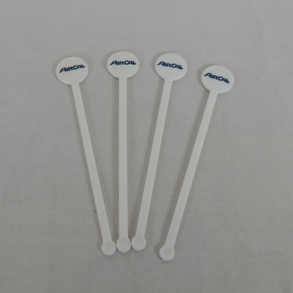 Air California Lot of 4 Vintage Swizzle Stick Stirrer Aircal Airlines Drinks - Picture 1 of 10